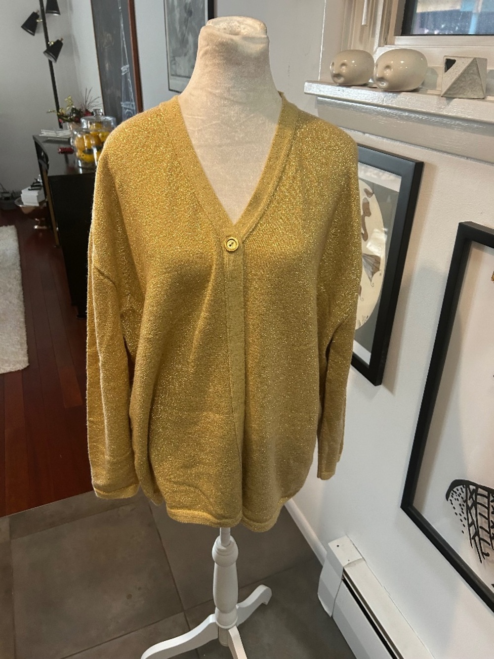 GOLD metallic sweater maybe McNaughton two